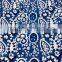 100 % Cotton blue indigo hand block printed fabric from Jaipur Sanganer