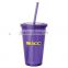 Factory wholesale tumbler with straw and photo insert or thermosensitive color changing decor