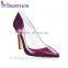 Purple patent leather pointed toe ladies stiletto heel dress shoes