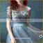 2016 Hot Latest Dress Designs Slim Fit Lace Chiffon Patchwork Dress Women Dresses