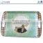 Eco-friendly Bamboo Fiber Custom Printed Square Carrying Serving Tray With Handles