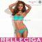 In stock! RELLECIGA Jungle Jewel Fashion Bandeau Bikini Swimwear - Classic Solid Aqua Green with 1/2 Mild Push-up Cup