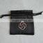 Small Black Drawstring Satin Coin Bag for kids