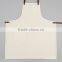 Custom Apron Natural Canvas Work Apron With Dark Brown Leather Trim