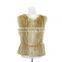 Ladies knitted rabbit fur gilet natural color fur gilet KZ14111