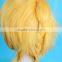 Short Bob Hair Yellow Cosplay Wig for Bright Party , Synthetic Hair