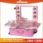 2016 Sunrise newest design professional pink pvc trolley makeup case with 6 lights mirror for beauty salon                        
                                                Quality Choice