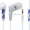 high quality wired earphone with microphone full color print OEM factory