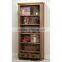 Rustic style solid wooden bookcase with drawer