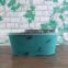China manufacturer Antique series blue oval metal flowerpots stand