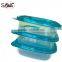 Eco-friendly PP shallow square food disposable storage container 3PK plastic storage box