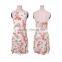 2016 Hot sale style printed fabric halter maxi dress summer