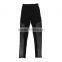 Cotton Personalized Cross Straps PU Leather Leggings Pants Stitching Black