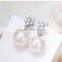 natural pearl earrings For Women Genuine Cultured Nature Freshwater Pearl Bridal Earrings