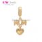 Love Mom Om Charms Wholesale European Charm Bracelet Necklace 100% Real 925 Sterling Silver S166 18Kgold