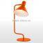 Curving Table Lamp Burnt Orange Steel For Whole Lamp With In Line Switch Bedroom Study Room Table Lamp