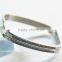 Stainless Steel Rectangular Bangles With Crystals