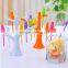 New Style Rainbow Colors Cute Bird Plastic Fruit Fork Set