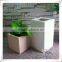 Fiberglass square tall white outdoor planters sets