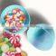2 hollow colored decorations plastic balls