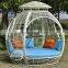 Guangzhou PE rattan fancy sun lounge daybed outdoor furniture garden leisure house set