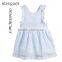 Tee Girls Pale Blue Linen Pinafore Dress with Knickers Baby Girl Party Dress Children Frocks Designs HSD7840