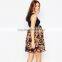Sexy maternity contrast floral skater dress maternity wear