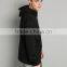 High quality fashion custom black plain funnel neck hoodie