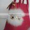 Myfur Newest Design Cute Eyes Monster Fox Fur Pom Pom Keychain Pendant