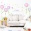 Purple Dandelion Flowers Butterfly Wall Stickers Vinyl Decal Kids Nursery Decor