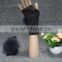 New Product Factory Sale Acrylic Knit Gloves / Winter Warm Ladies Gloves With Rabbit Fur Pompon