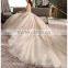 Hot Sale Boat Neck Sleeveless Floor-length Floral Ruffled Organza Wedding Dress TS26