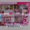 Fashion doll,plastic fashion girl doll with plat kitchen set for kids