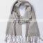inner mongolia factory wholesale stock 2017 autumn winter warm men women long tassel plain weave solid color wool scarf