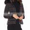 black fur trimmed parka detachable hood women clothing leather jacket with fur collar