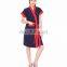 Classic Dark Blue Cotton Bathrobe