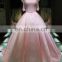 2016 Alibaba China manufacture applique long A line pink party evening dress hot sell high quality ball gown wedding dresses