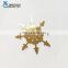 New Idea Custom Glossy Golden Hollow Out Metal Snowflake Ornament For Christmas Decorative
