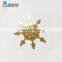 High Quality Christmas Decoration Supplies Type Gold Plated Metal Snowflake Hanging Ornament