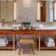 luxury brass vanity bases with prefab Italian granite for hotel bathroom