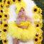 3Pcs Newborn Yellow Clothes Set Kid Baby Girl Outfit Off Shoulder Top+Tutu Tulle Skirt Set Summer Baby Clothing
