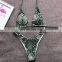2019 Brazilian New Swimsuit Sexy Snake Print Bandage Backless Bikini Set for Women Two Piece Low Cut Swimsuit Biquini
