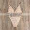 New Gold-stamped Bikini Sexy Pure-color Lady's Split Swimming Suit With Brassiere Cushion