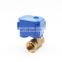 DN25 1"NPT DC3-6V12V24V 3Wires Input Control With Power Off Auto Return 2way Motor Operated Actuator Electric  Actuator Valve
