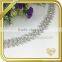 Flower design silver bridal belts crystal trimming rhinestone chain yard FC629