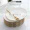 Nordic Luxury Porcelain Dinnerware Ceramic Wedding White Gold Dinner Plate For Horeca