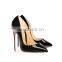 Women black beautiful design pumps high heels sandals pointed toe heel ladies attractive and black effect shoes