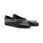 Black flat shoes for ladies high quality leather wholesale shoes women simple flat sandals shoes (LAJ0006L)