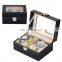 Wholesale fashion 3 slots PU leather watch storage box display leather watch box