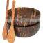 Set Of Natural Eco Friendly Handmade Coconut Shell Bowls And Spoon From Vietnam